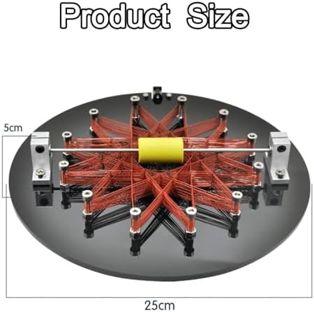 Brushless Induction Coil Motors, Metal Star Coil Motor, Electromagnetic Drive,25cm/10 in Base, for Physics Teaching, Educational Tool, Desktop Art Decor - Image 2
