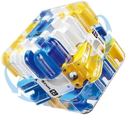 3D Cube Puzzle with Ball Track, Brain Teaser Logic Toy for Kids & Adults, Handheld Twist Challenge Cube for Spatial Reasoning, Easter Basket Stuffers for Boys Girls 8-12 Gifts(Blue) by Unknown