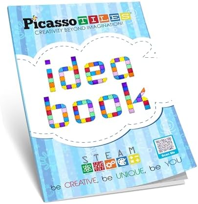 PicassoTiles Magnetic Tile Idea Book, 300 Builds Illustrated Guide, Ages 3+ by PicassoTiles