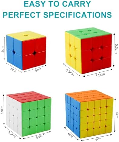 CFMOUR Speed Cube Set - Stickerless 2x2 3x3 4x4 5x5 Magic Cubes Pack Bundle - Image 2