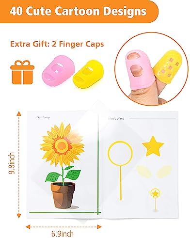 SONGTIY 3D Printing Drawing Book, Colorful 40 Patterns Thick Paper Template - Image 3