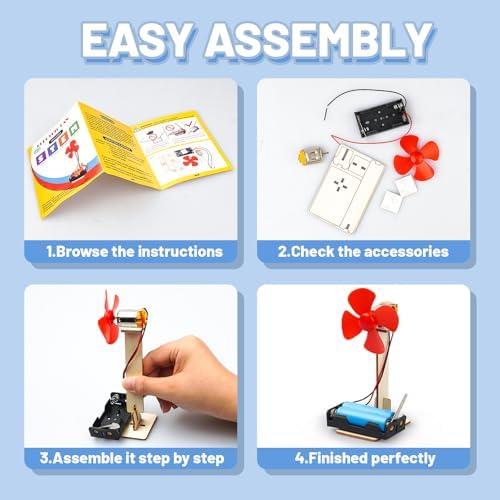 6 STEM Science Kits for Kids Age 8-12, Classroom Electric Fan Circuit Kit - Image 3