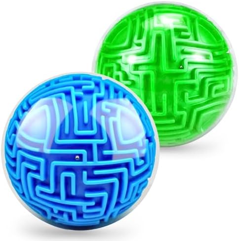 2 Pack 3D Maze Ball - Brain Teaser Puzzles Games Toys for Kids 9-12 Years by Hymaz