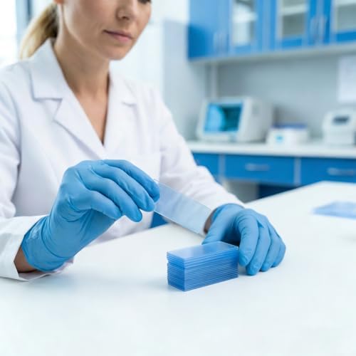 Kichvoe Plastic Blank Microscope Slides Pre-Cleaned Laboratory Slides for Urine Tests Chemical Analysis Science Lab and Education Clear Optical Slides 2.95 X 0.98 X 0.03 in Single-Use - Image 2