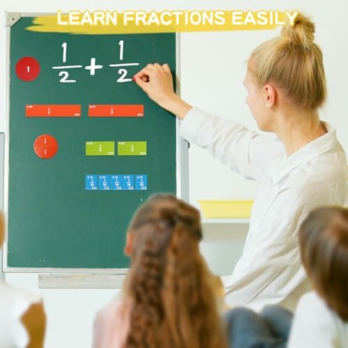Magnetic Fraction Educational Puzzle for Kids, New Magnetic Fraction Tiles & Fraction Circles, Math Manipulatives for Elementary School Early Math Skills - Image 2