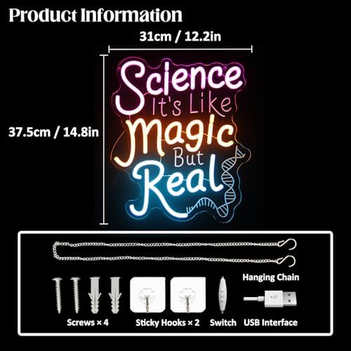 Science It's Like Magic But Real Neon Sign DNA Double Helix LED Neon Lights - Image 3
