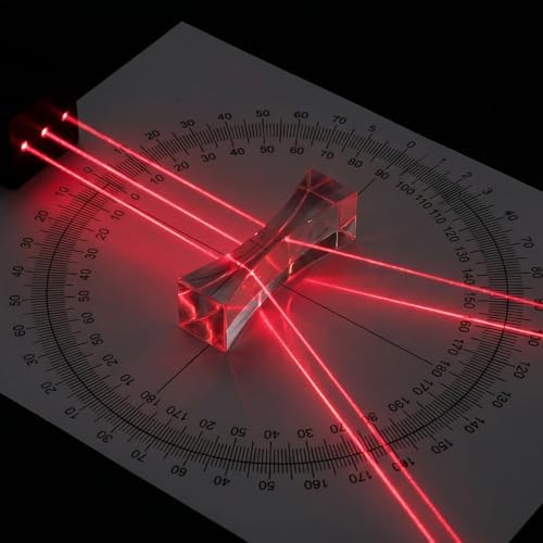 5 Pcs Prism Lenses Glasses Acrylic Triangular Prism Glasses Triangular Semicircular Rectangular Concave Convex Mirror Science Experiment Kit for Physics Lab Reflection Refraction Science - Image 7