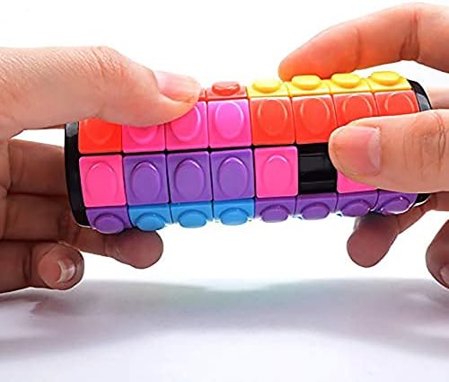 3D Rotate and Slide Puzzle 3 / 5 Cylinder Layers Toy Color Brain Fidget Games Smart IQ Fit Cognitive Cubes Educational DIY Gift for Boys Girls Kids Teens Adults (Pack of 2 Pieces) - Image 2