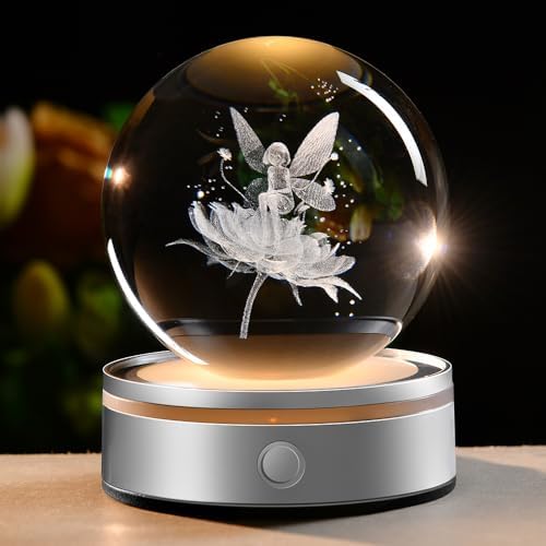Fairy Gifts for Women 3D Fairy Crystal Ball Night Light by ZRENJHUS