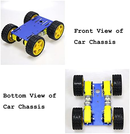 4wd Robot Car Chassis Kit with Metal Robotic Frame & 4pcs TT Encoder DC Motor for Arduino/Raspberry Pie/Microbit, DIY Remote Control Mobile Moving Robotics Platform for Maker Education Spy Monitor - Image 3