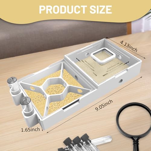 Nest Farm for Live Ants and Queen - Ant Farms with Yellow Sand Observation Transparent Ant Farm for Adults 3D Printed Nest Ant Workshop Castle Ant Garden Queen (Kit-D) - Image 2