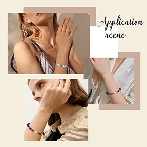SUNNYCLUE 1 Box Solar System Planet Bead Natural Gemstone Beads 6mm Bulk Multilayer Beading Bracelet Making Kit Lava Rock Loose for Jewelry Making Universe Galaxy Sewing Scissors - Image 6