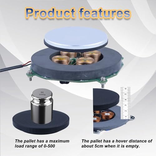 Magnetic Levitation Module Kit, 100mm DIY Floating Platform Base with LED Lights, 50mm Magnet Disc for Levitating Speaker Display Stand Anti-Gravity Projects - Image 3