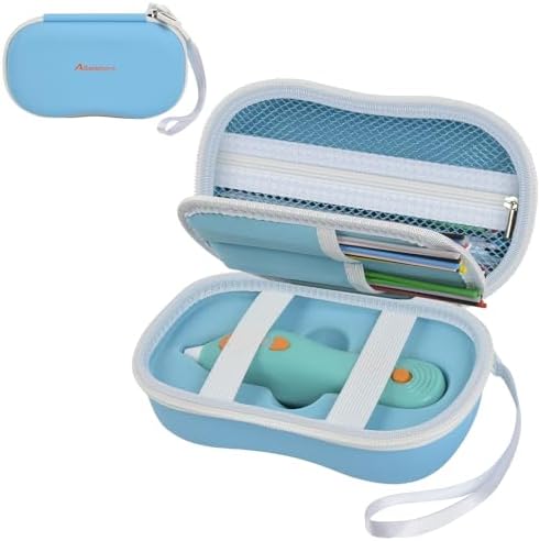 Case Compatible with 3Doodler Start+ Essentials (2024,2023), 3D Pen Set Storage with 4-Pockets Divider for Filament Refill Packs & USB Cable, Kids Art Activity Carrier Box (Case Only)-Blue by Againmore