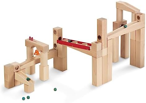 HABA Wooden Marble Run Ball Track Set, STEM Toy for 4-10 Year Olds and Educational Building Set with 42 Pieces, Fun Marble Maze Game, Made in Germany by HABA