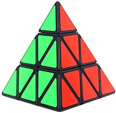 Pyramid Cube Speed Cube Glow in Dark Magic Speed Cube 3-D Brain Teasers IQ Puzzles for Kids and Adults (Black Background Sticker) by SHUYUE