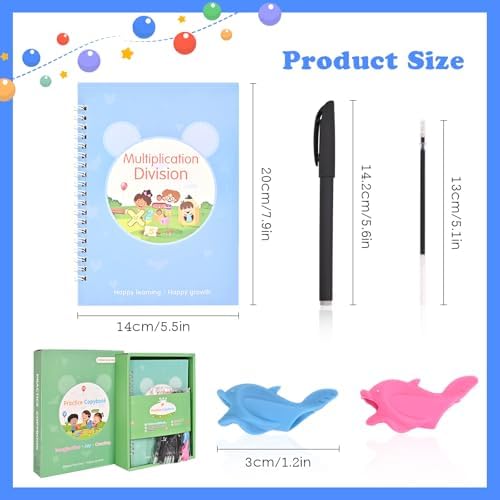 Magic Grooved Writing Practice for Kids Ages 3-8|Reusable Tracing Workbook|Magic Copybook Set with Disappearing Ink Pens for Preschool Learning - Image 2