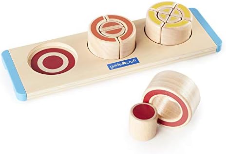 Guidecraft Nesting Circle Fractions - Smooth Wooden Shapes Sorting Game, Kids Early Educational STEM Toys - Image 2