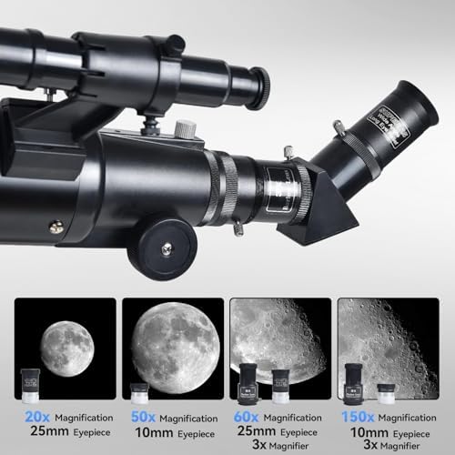 Telescope for Beginners : 70mm / 500mm Refractor (150X HD) Easy Set Up - Image 3