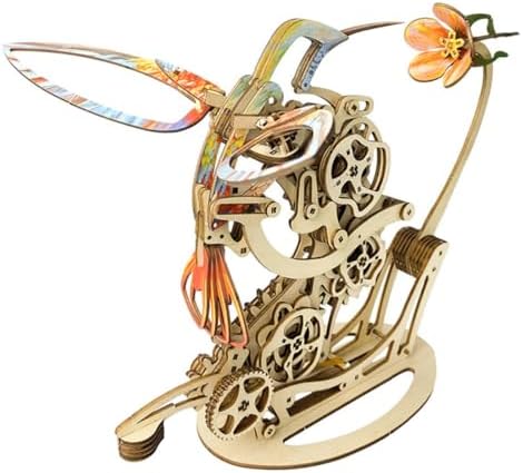 Aetheria 3D Wooden Puzzle for Adults, Colored Hummingbirds Model Kits - Steampunk Mechanical Wooden Puzzle Educational Brain Teaser for Adults to Build-Make Your Own Model -200+PCS - Image 3