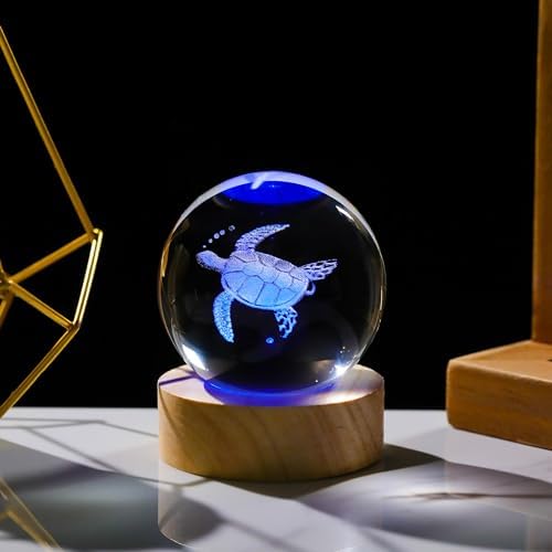 3D Sea Turtle Gifts for Women - Crystals Ball 60mm - Sea Turtle Figurines Decor Glass Animals Figurine - Gifts for Room, Birthday, Lovers, Keepsake, Paperweight - Image 5