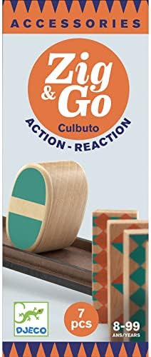 DJECO Zig & Go Culbuto Wooden Domino Set (7pcs) - Domino Construction Set for Kids - Fun & Challenging Activity for Friends & Family - Wooden Chain Reaction Game for Children 8+ Years Girls & Boys - Image 3