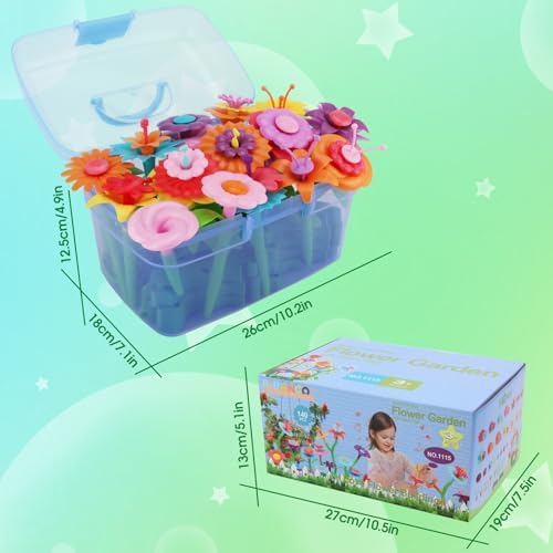 BIRANCO. Flower Garden Building Toys - Build a Bouquet Floral Arrangement Playset for Toddlers and Kids Gifts Age 3, 4, 5, 6 Year Old Girls, Educational STEM Toy (120 PCS) - Image 4
