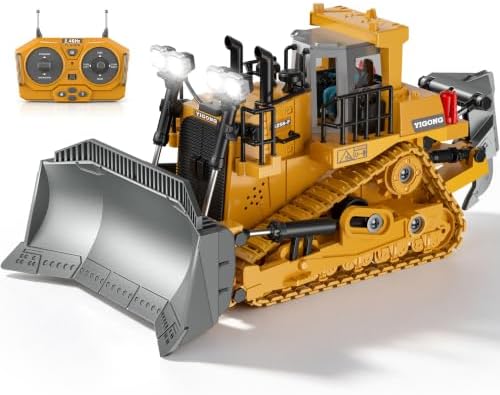 KidsFaves RC Bulldozer with Alloy Blade,Remote Control Construction Toy by KidsFaves