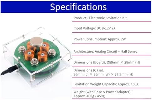 Magnetic Levitation DIY Kit, High Load Performance with Hall Sensor, Manual Soldering Practice Model for Adults, Desktop Science Display and Science Experiment, Ideal as Gift - Image 6