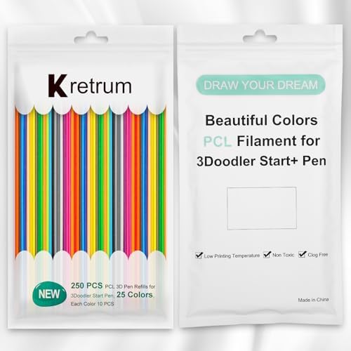 Kretrum 25 Colors 250 Strands 3D Doodler Refill Packs for 3Doodler Start+ Pen 2.5mm 3D Doodler Pen Refills PCL Only for 3Doodler Start+ Pen Each Color 10pcs Total 250 pcs - Image 5