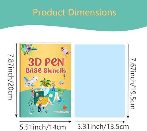 3D Printer Drawing Molds Paper Stencils for 3D Printing Pen,Reusable Graffiti Template,3D Pen Paper Stencils,22 Sheets 44 Patterns with PVC Transparent Board.(Small) - Image 3