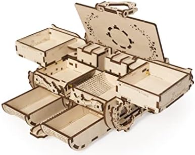 UGEARS Antique Box 3D Wooden Puzzles for Adults - Wooden Model Kits for Adults Puzzle Box DIY Kits for Adult Mechanical Models Brain Teaser, Hobby Set Home Decoration - Image 3