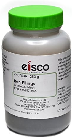 EISCO Coarse Iron Filings, 250g - 20 Mesh Iron Shavings for Magnets by EiscoLabs