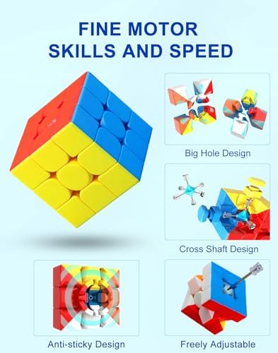 CFMOUR Speed Cube Set - Stickerless 2x2x2 3x3x3 Pyramid Cube Pack Bundle - Image 4