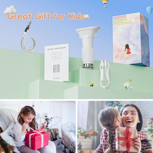 Microscope for Kids, SKYBASIC 2" IPS Screen 1000X Handheld Digital Microscopes HD Pocket Portable Mini USB Microscope Camera, PC Compatible, Science Edu Fun Birthday Gifts Toys for Children Students - Image 7