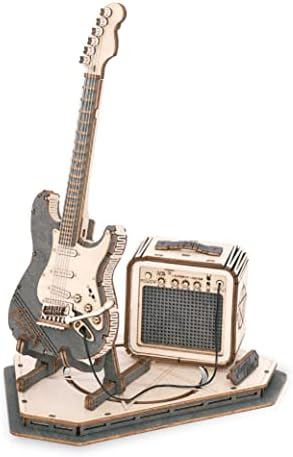 ROBOTIME 3D Puzzle for Kids Wooden Craft Kits DIY Model Guitar Kit to Build Brain Teaser Puzzle Toy Creative Gift for Teens & Adults by ROBOTIMEBuildingThingstoLife