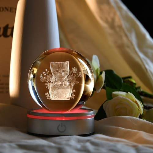 IFOLAINA Cat Themed Gifts for Women 3D Crystal Ball for Her Mom Girls - Image 5