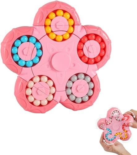 YUDANSI Magic Bean Puzzle Toy, Rotating Magic Bean & Fidget Cube 2-in-1, Rotating Magical Cube Fidgets Gift for Kids Boys Girls Age 3+, 5-7, 8-12, Brain Teaser Fingertip Toys for Teens Adults by YUDANSI