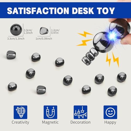Magnet Stone Fidget Toys for Adults, Fidget Mangetic Rock with Fiber Case, Magnetic Game Replacement for Ferrite Putty Office Desk Decoration Gift - Image 4