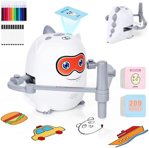 Smart Drawing Robot for Kids, Smart Painting Learning Robot Toys, Interactive Educational Drawing Machine with 200 Cards for Ages 3-8 Years Old, Gifts for Girls/ Boys by PlaytotheExtreme