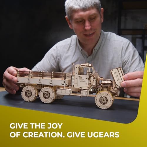 UGEARS Cargo Truck 3D Wooden Puzzles for Adults - Wooden Model Kits for Adults Cars Kits for Adult Puzzle Model Truck Kits Mechanical Models Brain Teaser, Hobby Set - Image 4
