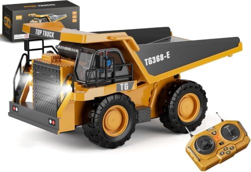 KIDMARKT Remote Control Construction Dump Truck Toy - Construction Toys Vehicle, Toys for Boys 3-5 4-7 8-12 Year Old Kids Christmas Birthday Gift by KIDMARKT