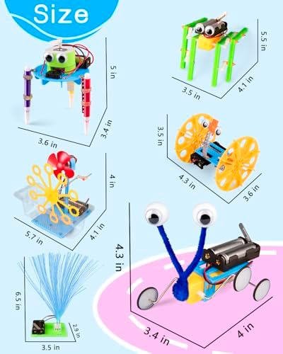 6-in-1 STEM Kit for Kids Ages 6-12, STEM Toys for Boys Ages 8-12, Robot Building Kit & Car Crafts for Kids, Science Activities Robotics Kits for 6 7 8 9 10 12 Year Old Boys Girl Birthday Gifts - Image 6