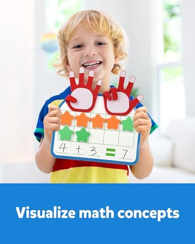 Coogam Montessori Math Manipulatives Number Counting Block, Magnetic Ten Frame Addition Subtraction Practice with Dry Erase Board, Educational Learning Toy Gift for 1st 2nd & 3rd Grade - Image 4