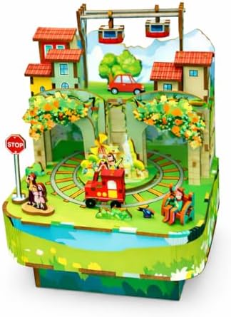 Mountain City Travelogue – 3D Wooden DIY Music Box Kit (14+), Moving Scenic Diorama with Music & Motion, Buildable Gift for Kids (14+), Teens & Adults, Adult Supervision for Younger Builders by Unknown