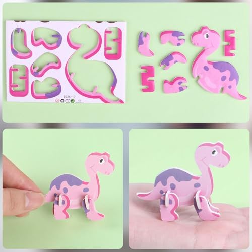 CCINEE 100 Pcs Educational 3D Cartoon Puzzle Toys for Kids,3D Animal Dinosaur Airplane Insect Learning Educational Montessori Toys Paper Puzzle Game for DIY Crafts Birthday Gifts - Image 5