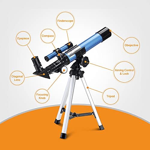 AOMEKIE 40040 Kids Astronomical Telescope for Beginners, 32X Refractor Telescope with Tabletop Tripod, Simple Assembly, for Moon Watching, Children Birthday - Image 6