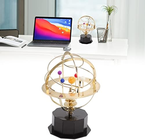 Wnvivi Solar System Model,Gold Grand Orrery Model with Base,Metal Solar System Model Decoration for Living Room Wine Cupboard Decor - Image 3