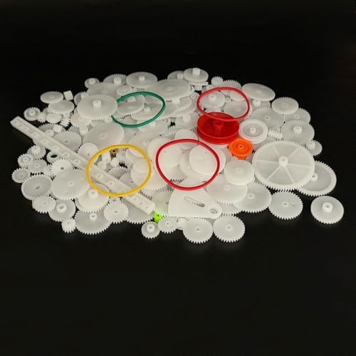 190PCS Small Gear Kit Plastic Gears Belt Pulley Single Gear Spindle Gear Small Motor Gears for DC Motor RC Car Robot Model Toy DIY Gear Replacement (190) - Image 4