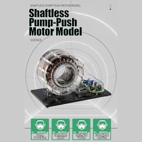 Shaftless Pump-Push Motor Model, High-Power Brushless Inner-Rotor Motor Electromagnetic Motor, STEM Science Kit for Tech Desk Decor & Educational Physics Display - Image 2